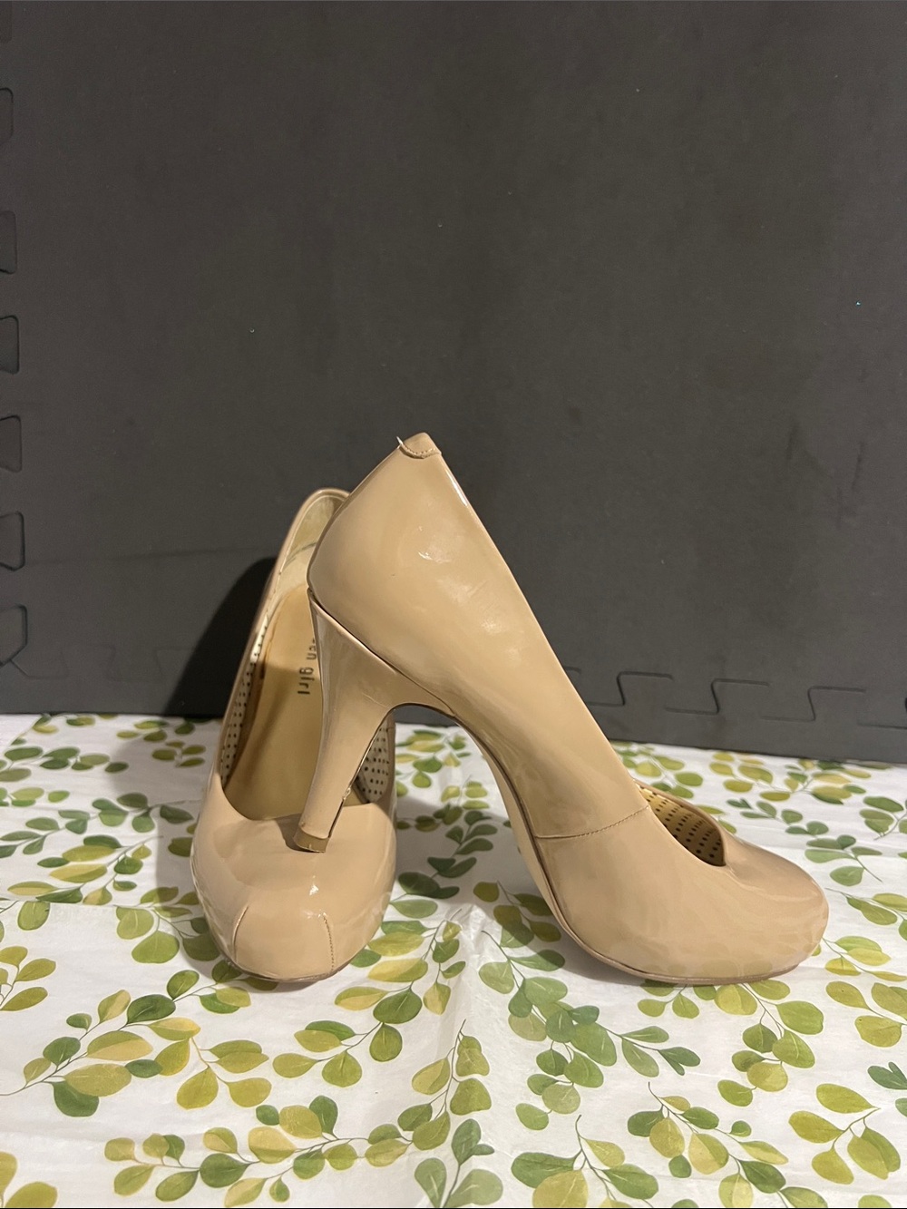 Madden Girl Beige Patent High Heel Pumps